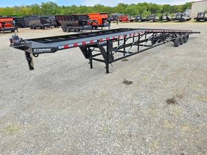 50' Wedge Car Hauler (3) 7k Axles - Warrior Winch - 14ply Tires plus Spare - 10' Aluminum Ramps