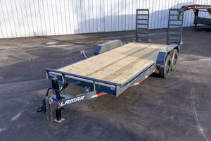 18' Equipment Trailer 16k GVWR HD Stand up Ramps
